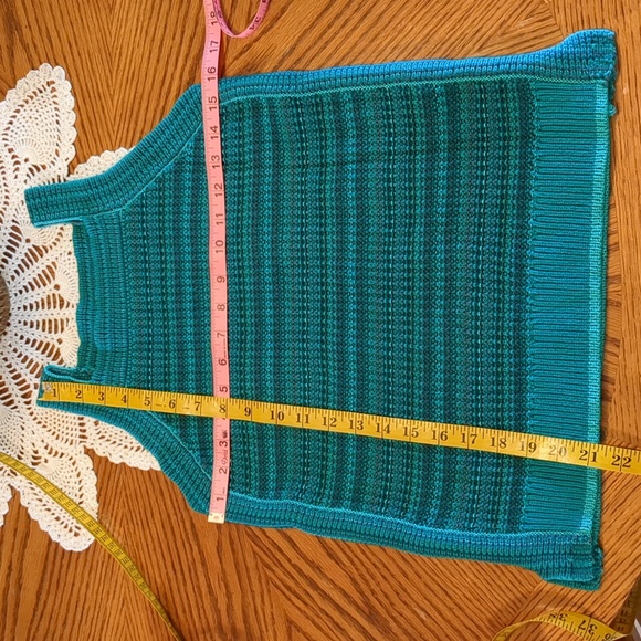 Loft Knit Tank Top Jade Green/Eggplant XSP - Picture 4 of 9